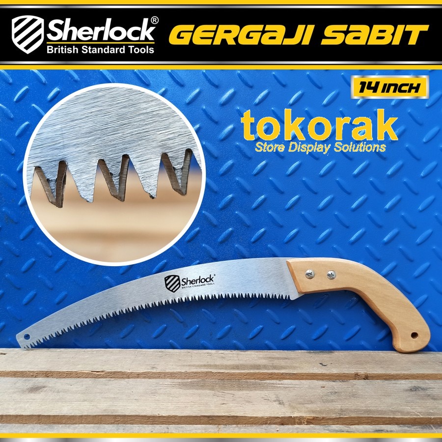 GERGAJI DAHAN KOPI LENGKUNG BAJA 14 INCH SHERLOCK GERGAJI KAYU SABIT