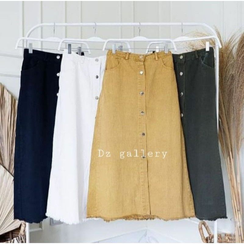 DZ GALLERY - (COD) ROK JEANS BUTTON SKIRT / ROK JEANS RAWIS/ ROK JEANS WANITA