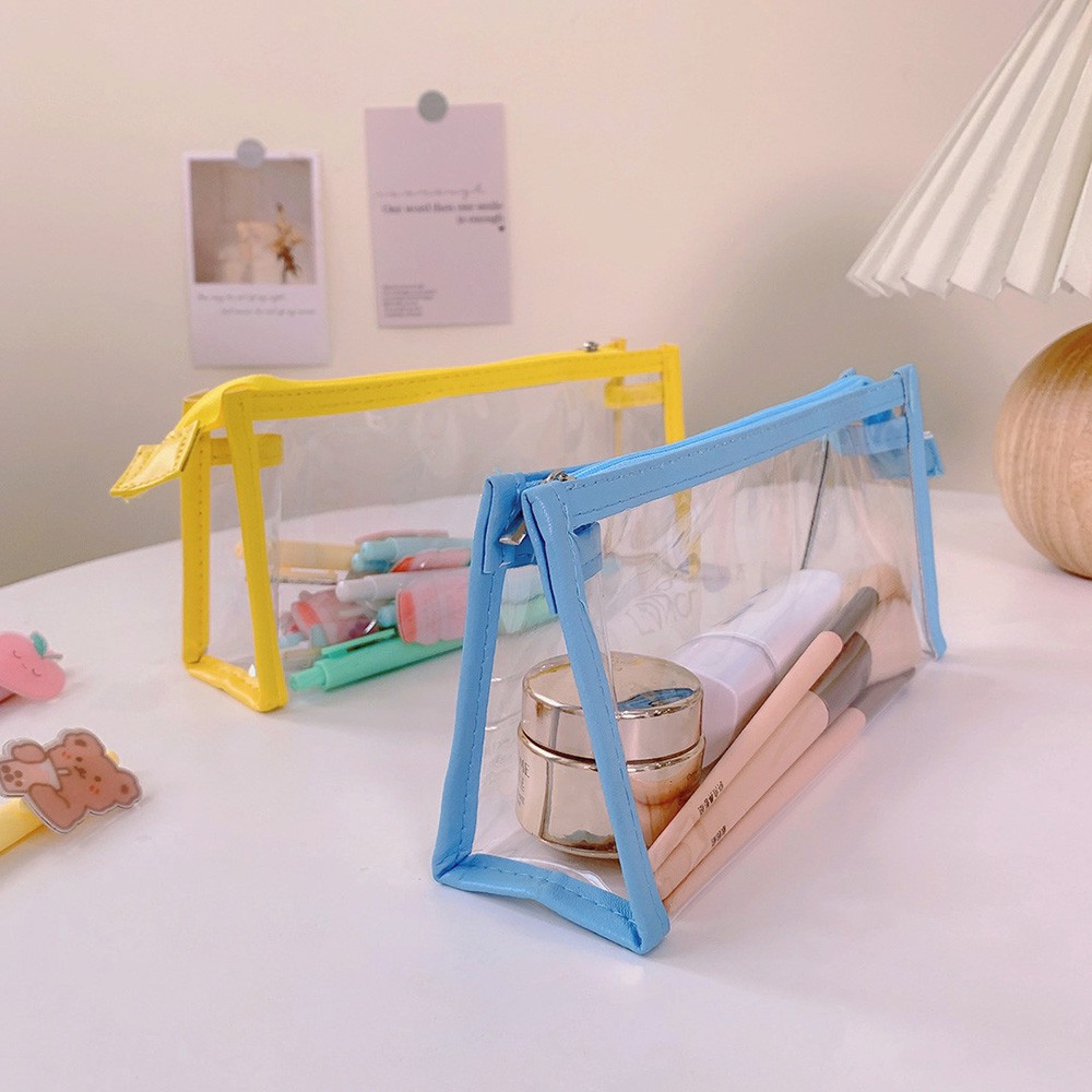 Tempat Pensil Transparan Anti Air Ukuran Besar Untuk Pelajar