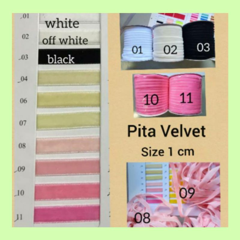 

1 YARD - 0,9 CM | PITA BELUDRU VELVET PREMIUM 3/8 INCH