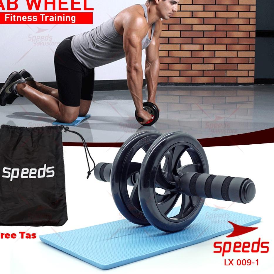 Kejutan Viral SPEEDS AB WHEEL AB ROLLER ALAT PUSH UP / POWER EXERCISE DOUBLE WHEEL RODA FITNESS LX 009-1