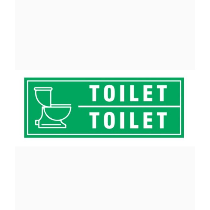 

stiker vinyl 10x30cm TOILET sign rambu k3