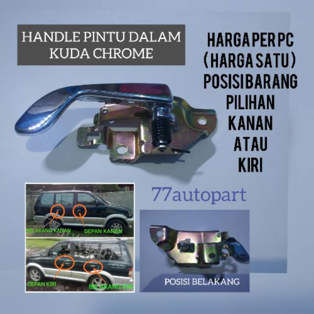 Handle pintu dalam kuda chrome harga satuan