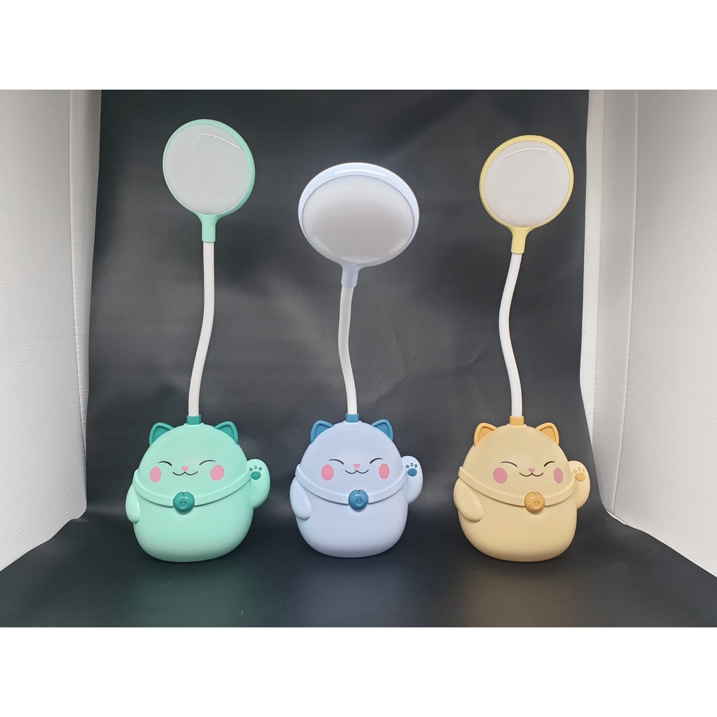 LAMPU BELAJAR LAMPU MEJA LED / LAMPU BACA PEN HOLDER / LAMPU BELAJAR USB CHARGE / KADO ANAK LUCU MOTIF KUCING OWL