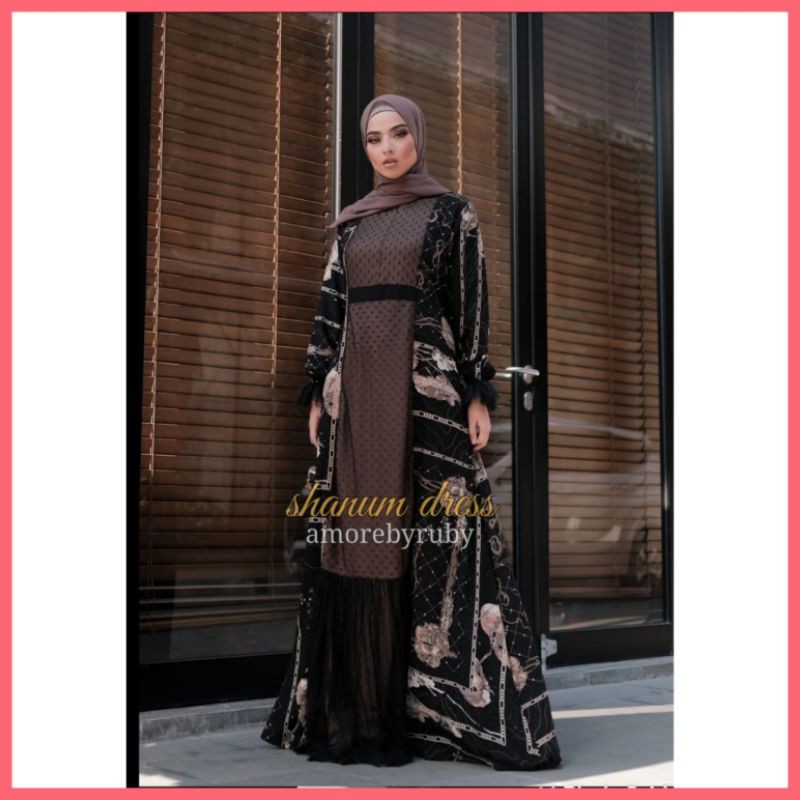 (COD) BAJU PAKAIAN FASHION WANITA CEWE GAMIS MAXY ABAYA SHANUM DRESS AMORE BY RUBY ORIGINAL TERBARU