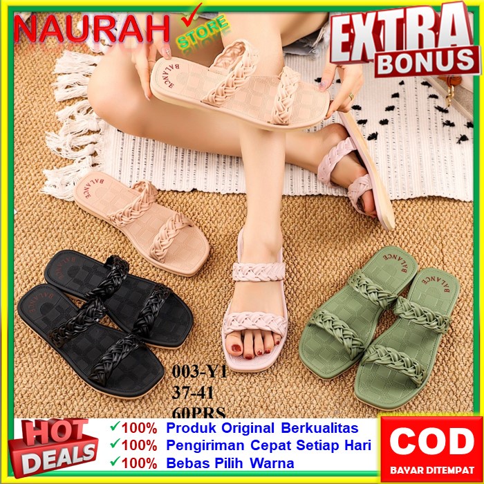 SANDAL BALANCE ORIGINAL 003 Y1 SLOP 2 TALI ANYAM CANTIK KUAT ELASTIS ANTI SLIP