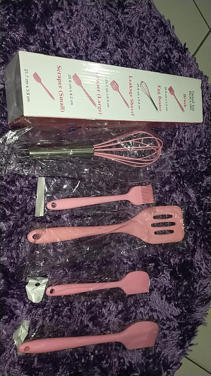 Peralatan Masak Serbaguna Sutil Spatula Set 5pcs Kitchen Cooking Tool Telfon Silicone