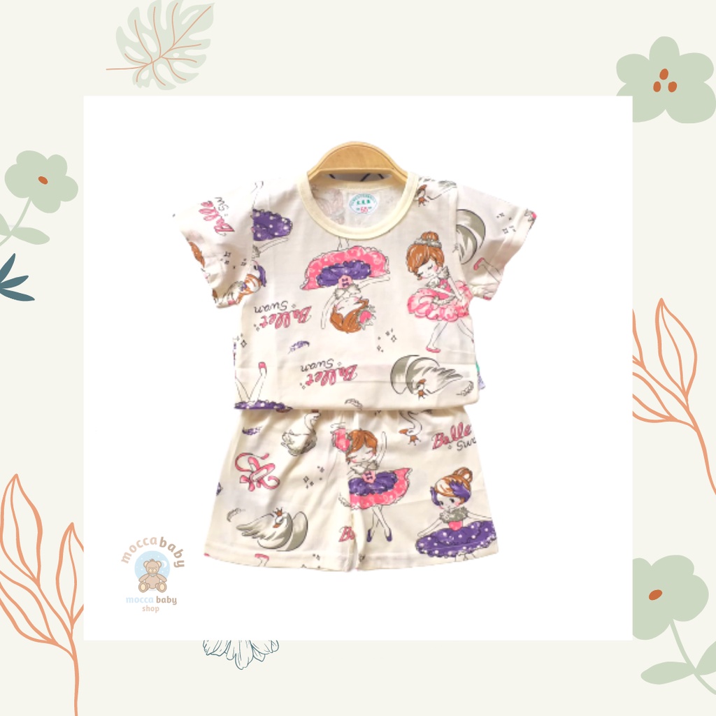 MBSS - Setelan Bayi Pendek FULLPRINT KL / Baju Anak Unisex Setelan Pendek Anak / Baju Bayi Import A123