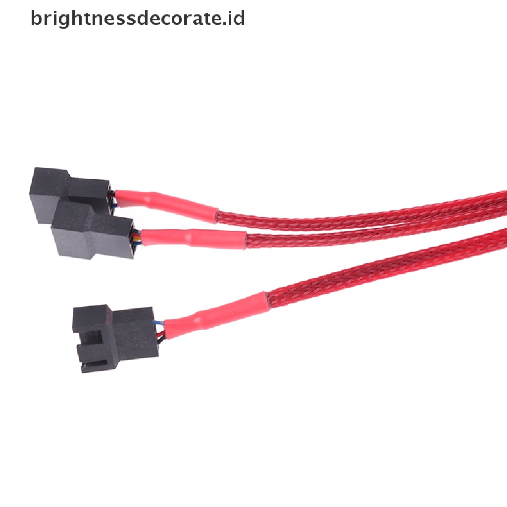 [birth] 1Pc Red Computer Fan Line 1 To 3 Way 4Pin PWM Fan HUB Hub Fan Extension Cable [ID]