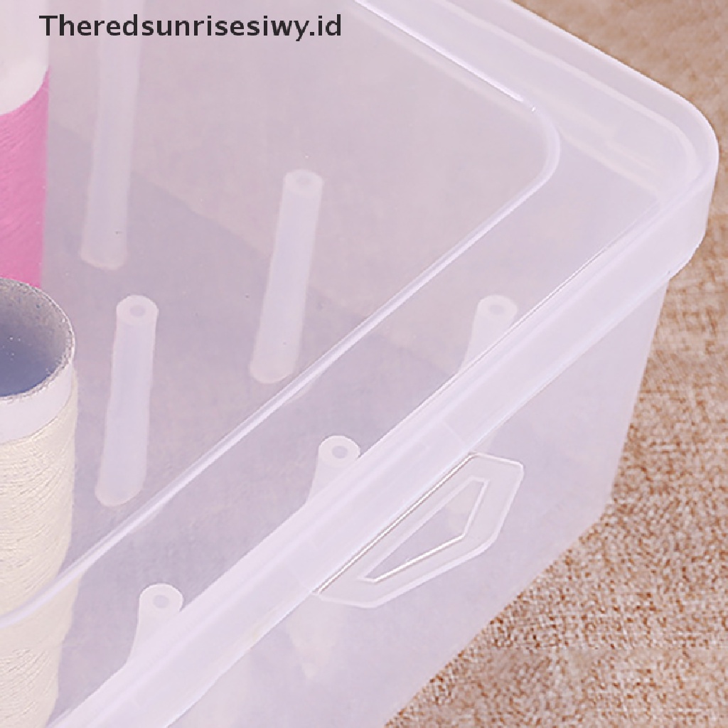 # Alat Rumah Tangga # 42pcs / Set Kotak Organizer Benang Jahit Bahan Plastik Transparan