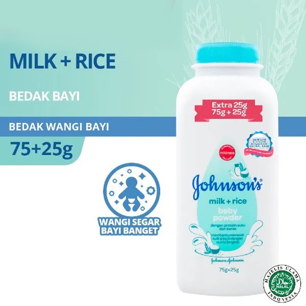 Bisa COD Johnsons Baby Powder Milk + Rice Bedak Bayi Tabur - Bedak Bayi 100gr - Bedak Bayi 300gr Milk + Rice