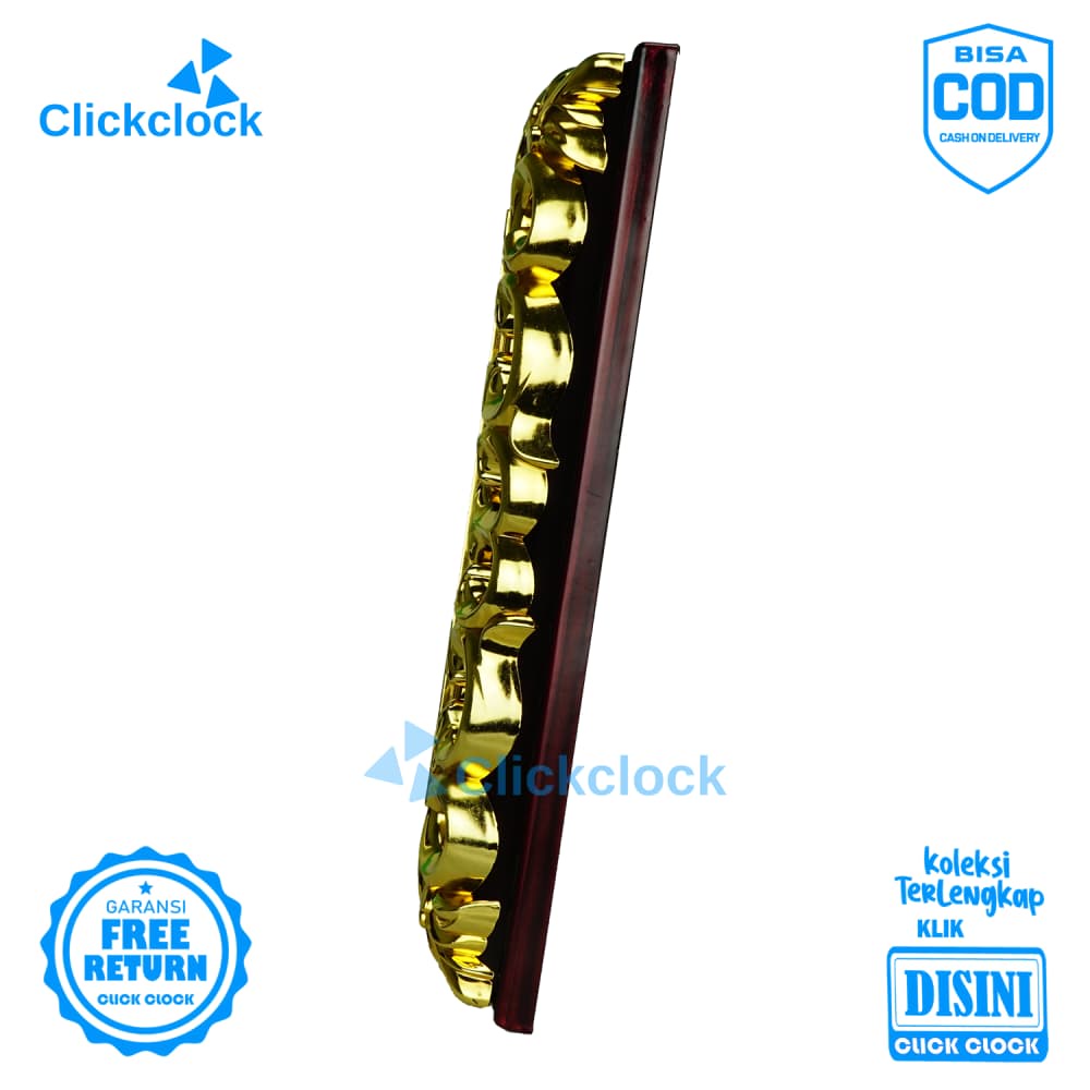 Jam Dinding Quartz Islam Coklat gold Nikko NK-3078B NI Besar Hiasan Rumah Unik