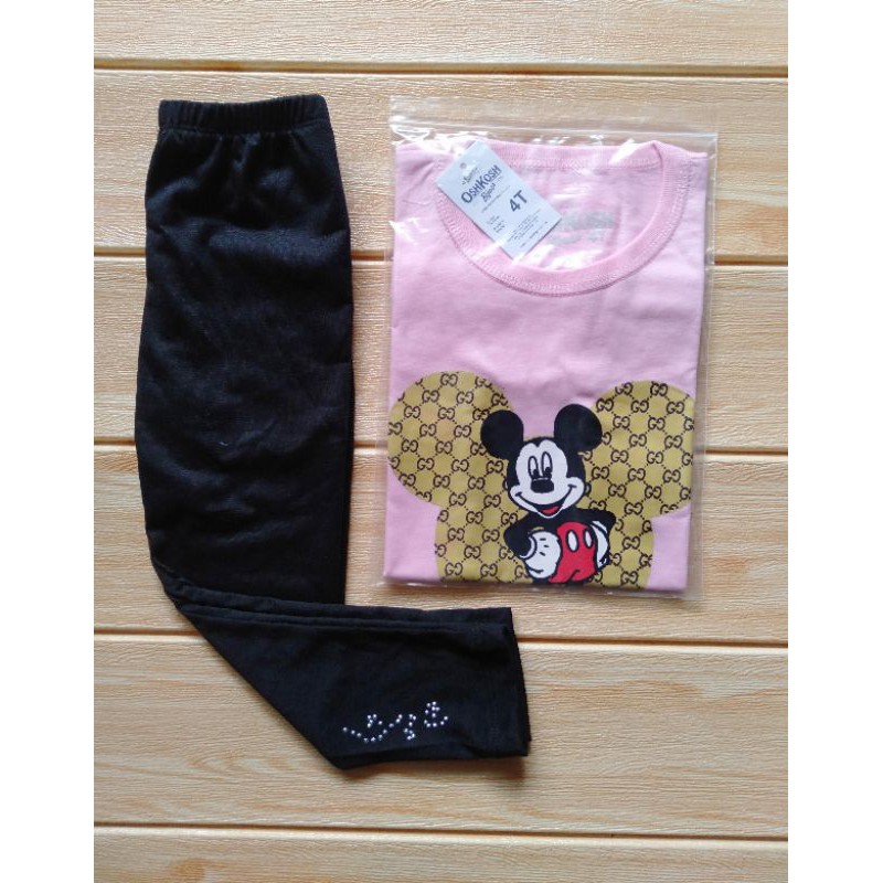 (COD) Kaos Mickey + Legging (usia 1,5-5 th)