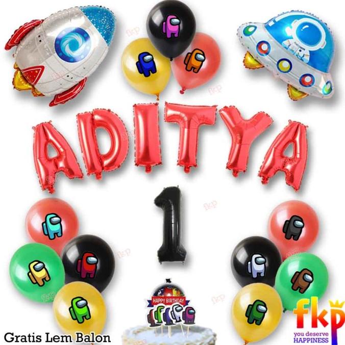 Balon Among Us/ Paket Ulang Tahun Among Us/ Dekorasi Ultah Anak Game
