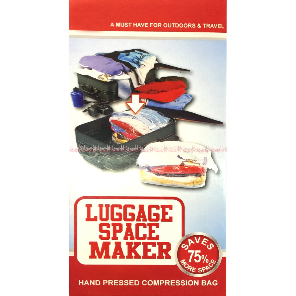 Plastik Vacuum Luggage Space Maker 75% Hemat Tempat Vakum Travelling