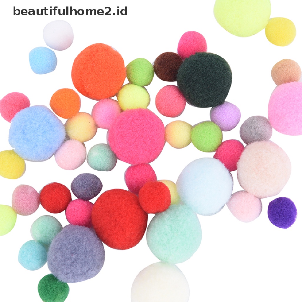 (Beautifulhome2) Buku Literatur Bahasa MandarinId 100pcs / set Bola Pompom Mini Bahan Felt Ukuran 10mm 20mm Untuk Diy Craft / Menjahit