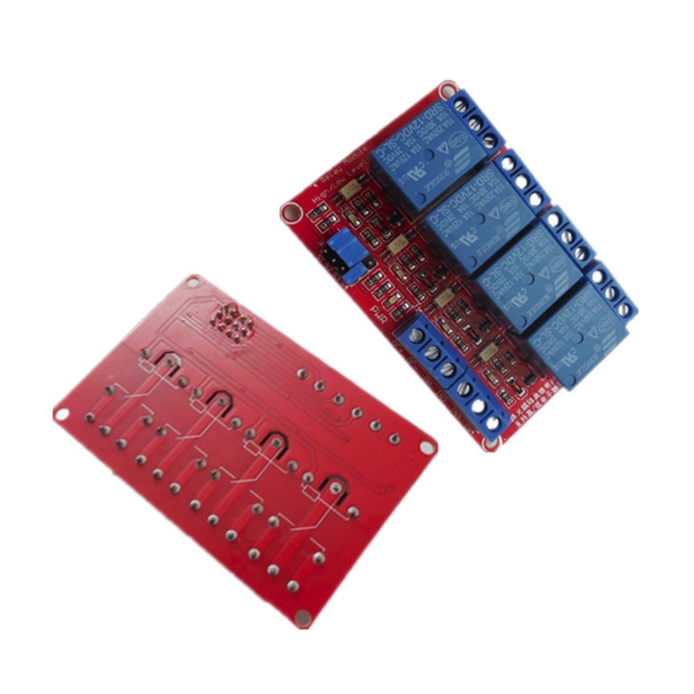 ✫〖ready to ship/COD〗✫ Modul Relay 12V 4 Channel dengan Optocoupler High dan Low Level Trigger