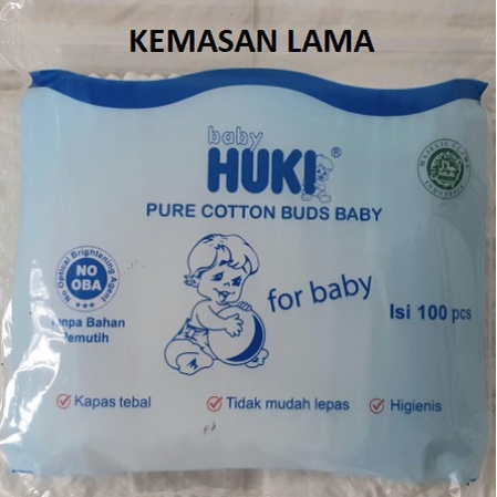 BABY HUKI Extra FINE Pure Cotton Buds 100 sticks for baby bud korek telinga kuping bayi coton katen