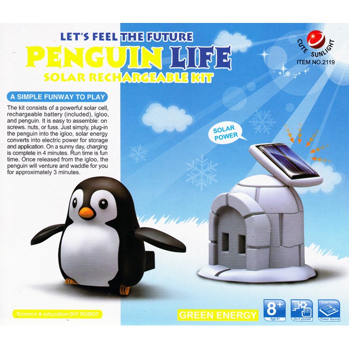 Solar Toys Penguin Green Life