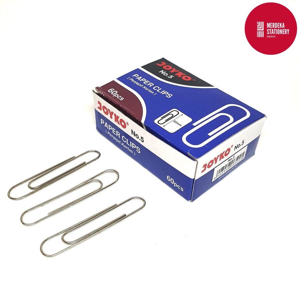 

(ISI 60)Paper Clip/Clips/Klip/Paperclip/Paperclips Penjepit Kertas Joyko No.5 50mm