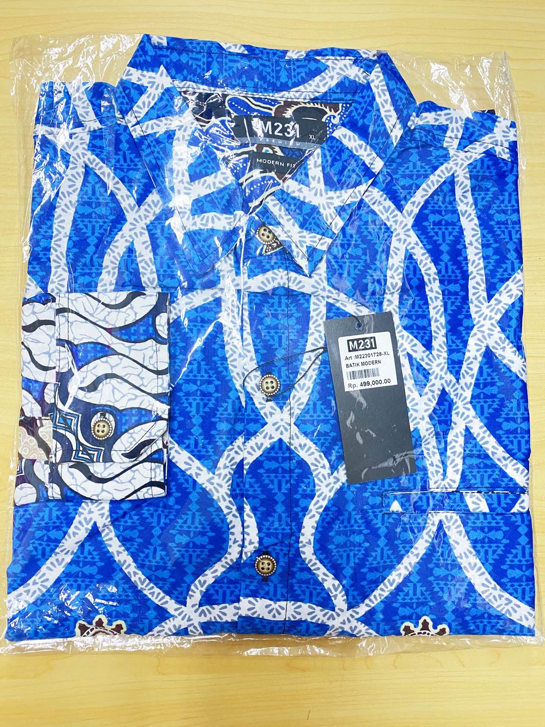 M231 Kemeja Pria Batik Panjang Biru 1728