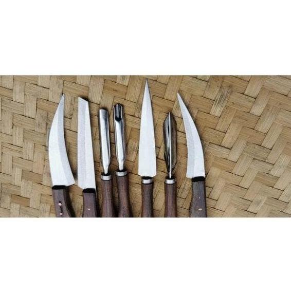 pisau ukir buah - pisau garnish - pisau carving - 1 set isi 5 Dan 7