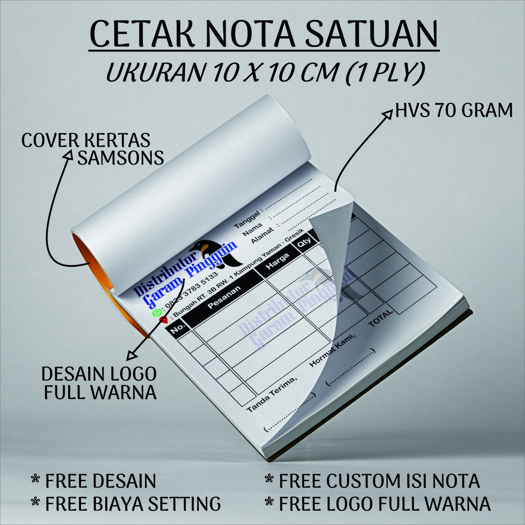 

NOTA OLSHOP MURAH CUSTOM / NOTA ONLINE SHOP HVS 1/6 FOLIO