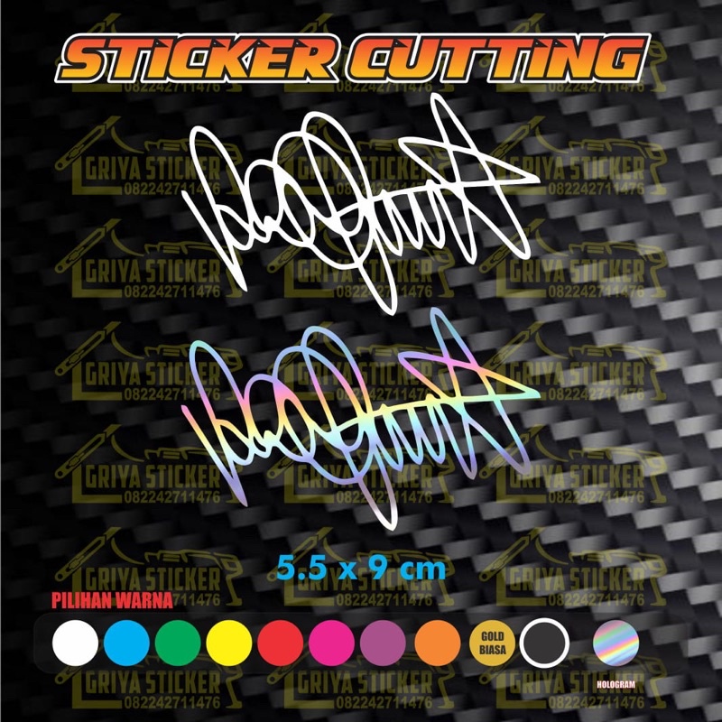 Sticker cutting stiker ttd tanda tangan rossi valentino rossi