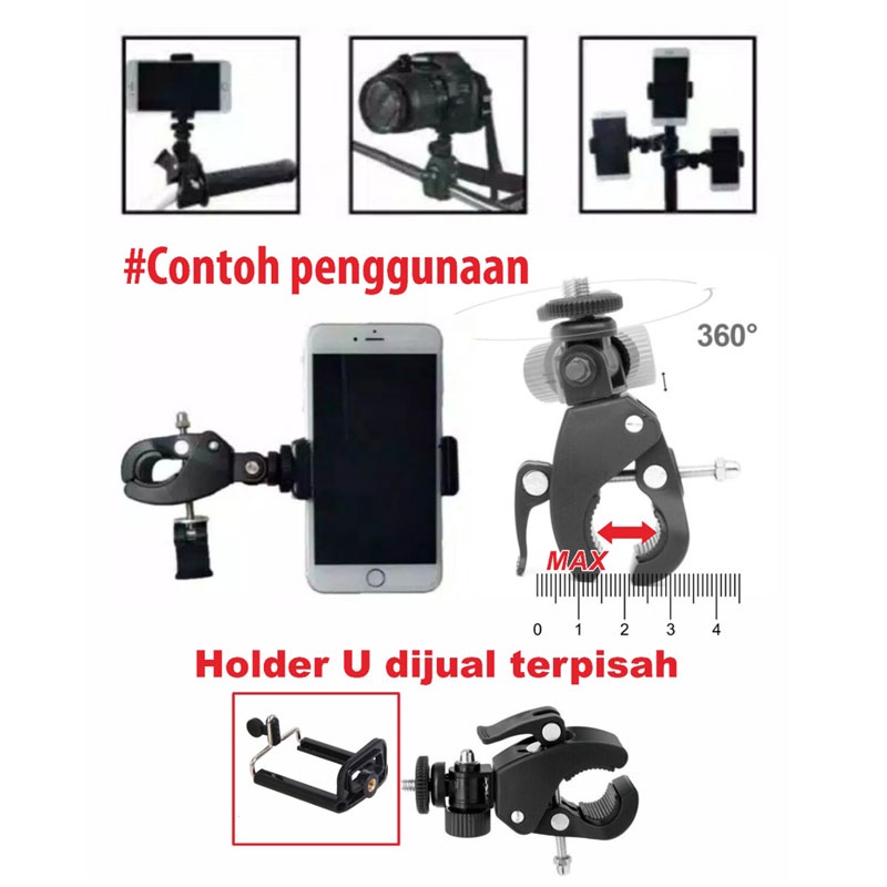 HOLDER CLAMP BRACKET SEPEDA TRIPOD CAMERA