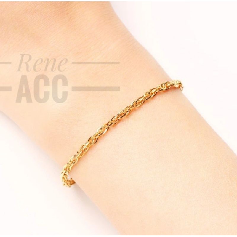 Gelang Tangan wanita Titanium Gold silver anti karat