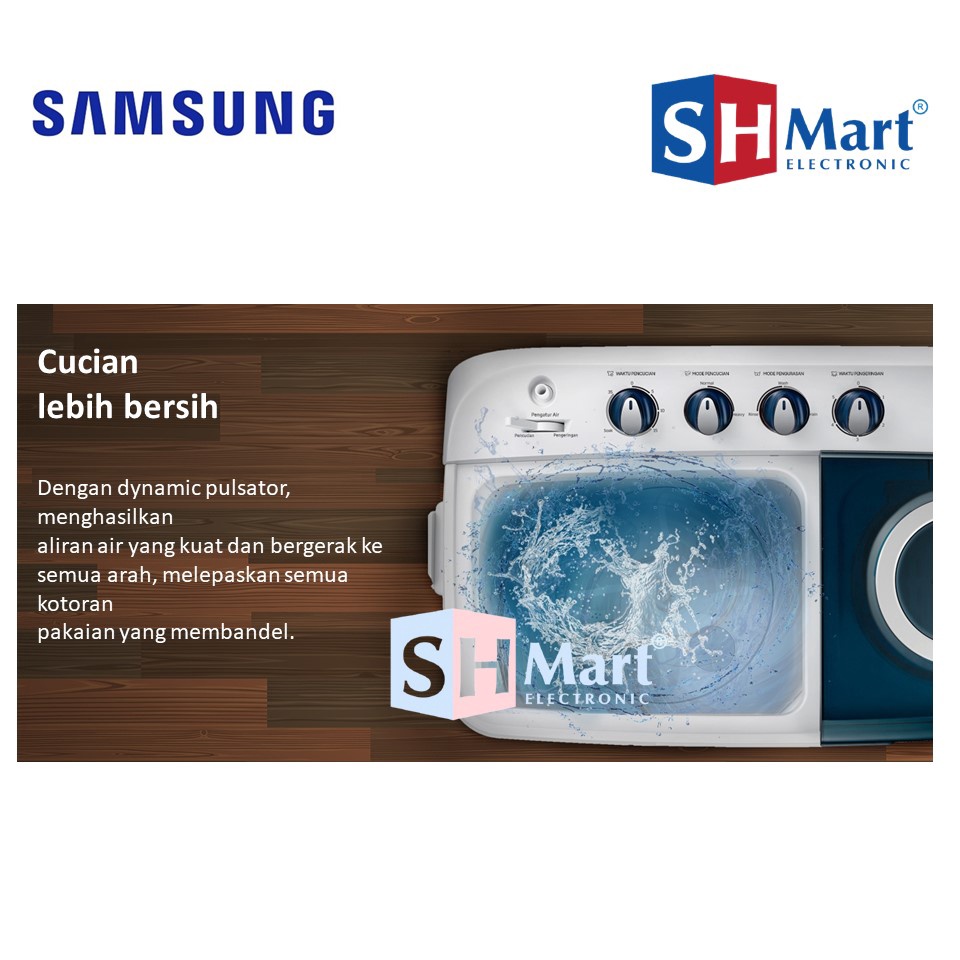 MESIN CUCI 2 TABUNG 8,5 KG SAMSUNG WT85H3210MB WT85H FREE PASANG ( MEDAN )