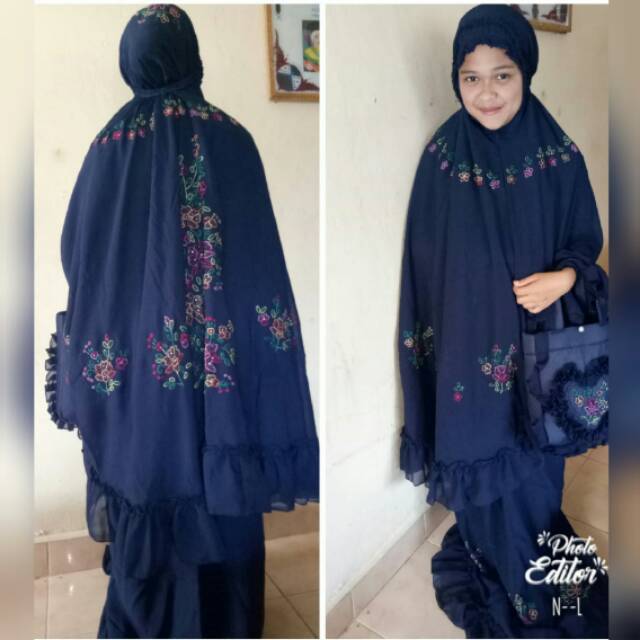 Mukena sulam bayang warna khas bukittinggi