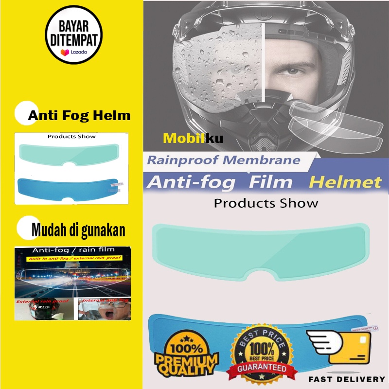 [BISA COD] [1 Pcs] Anti Fog Helm Flat Visor Stiker Anti Fog Helm Stiker Pengaman Helm Anti Air Hujan Aksesoris Berkendara