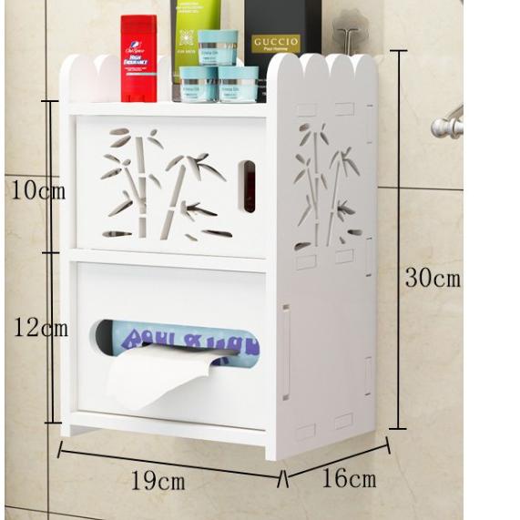 SALE|SQ36|Alfaindo Rak Dinding Tempel Vintage Minimalis Kamar Mandi Serbaguna Tahan Air bahan Kayu W