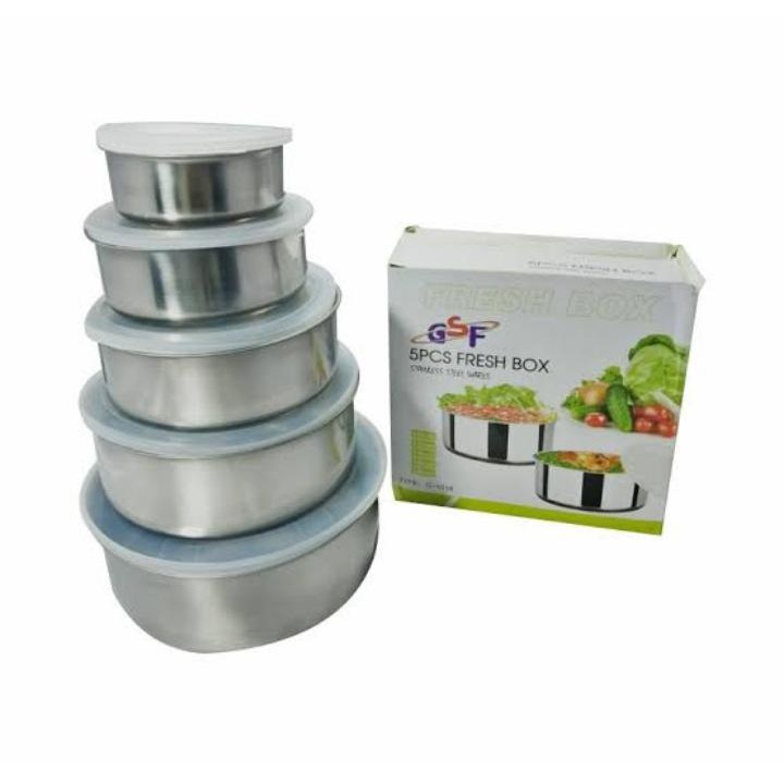 PROMO RANTANG SUSUN 5 STAINLESS STEEL PROTECT FRESH BOX GSF RANTANG SUSUN MURAH FRESH BOX MURAH AWET