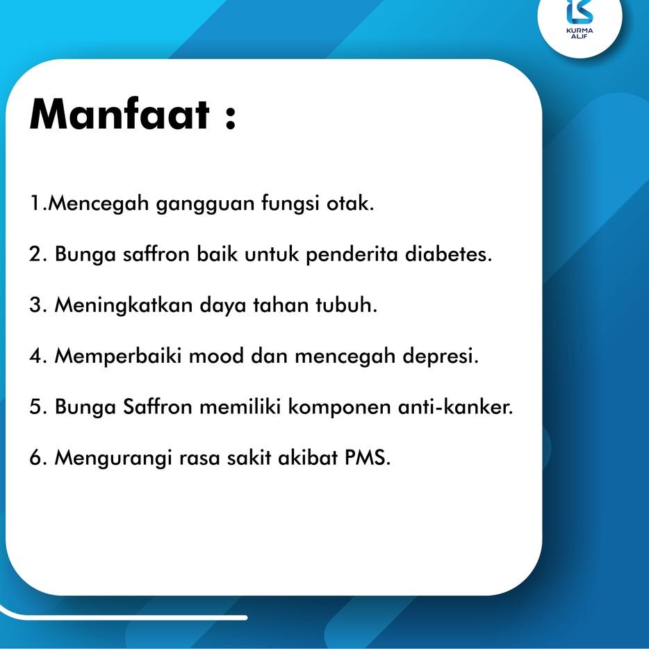 

Grosir Bunga Saffron | Safron Super Negin 2 Gr Premium Vitamin Suplemen Original SAFIYA HERBAL JA