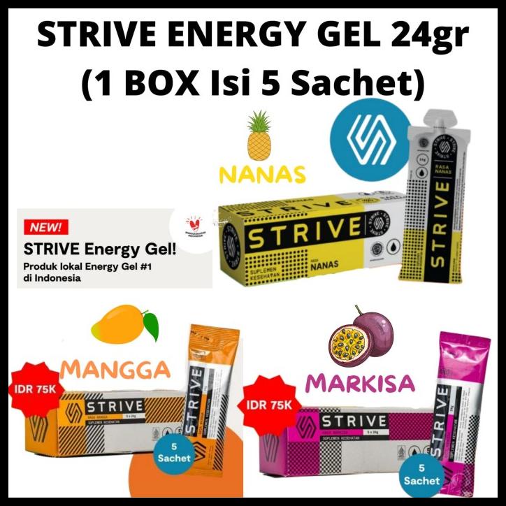 

Strive Energy Gel 24G Nanas Supplemen Tenaga Lari Sepeda Triathlon Gu