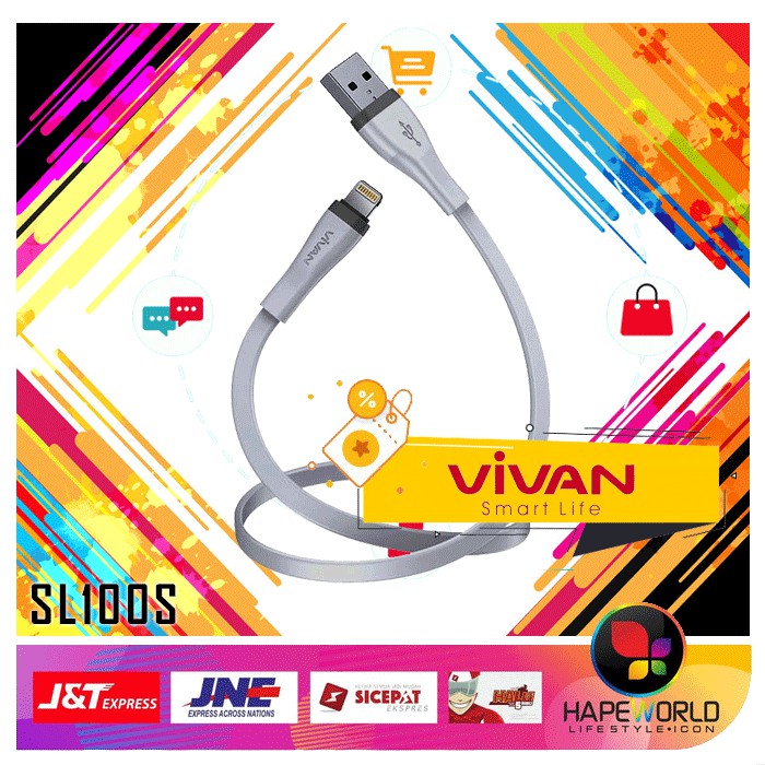 VIVAN SL100S KABEL LIGHTNING KABEL MURAH - 100CM - 100% ORI VIVAN