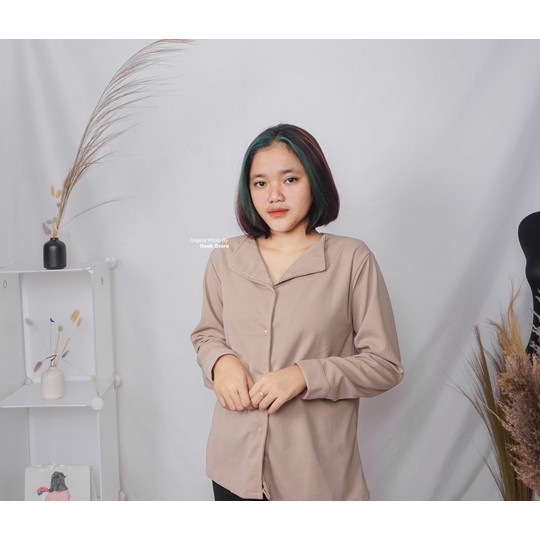 Kemeja elegancy - kemeja wanita - korea style - bahan creap-1