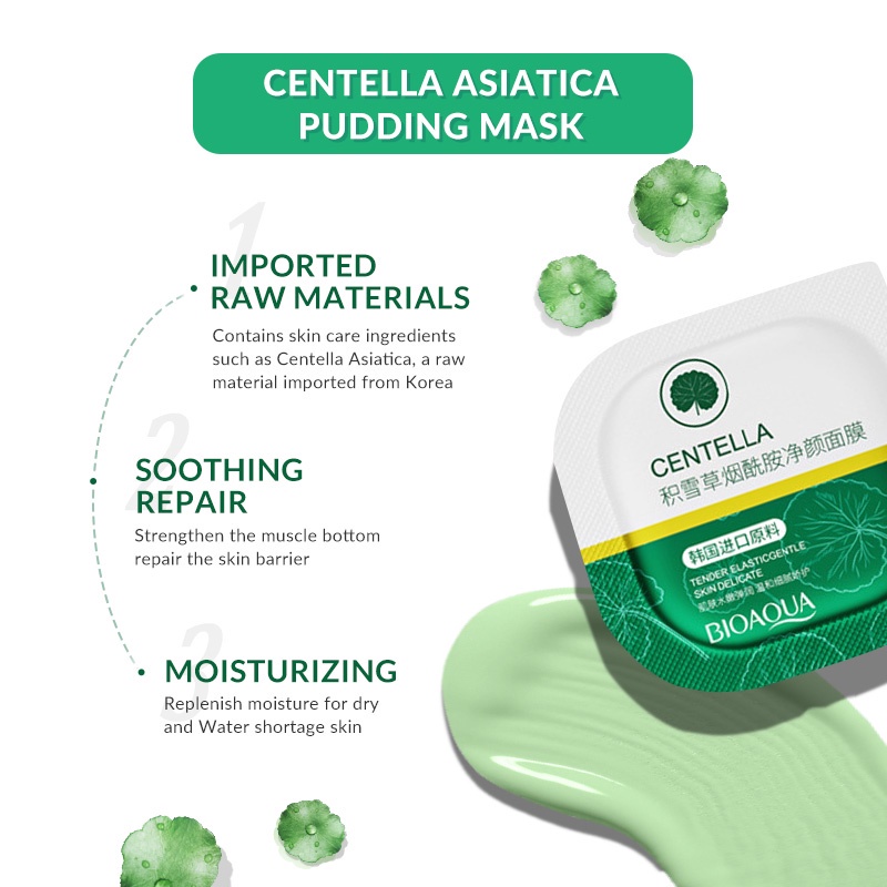 RADYSA - BIOAQUA Face Mask Centella Asiatica  /Hyaluronic Acid Seaweed/ Avocado Deep Clean PUDDING MASK