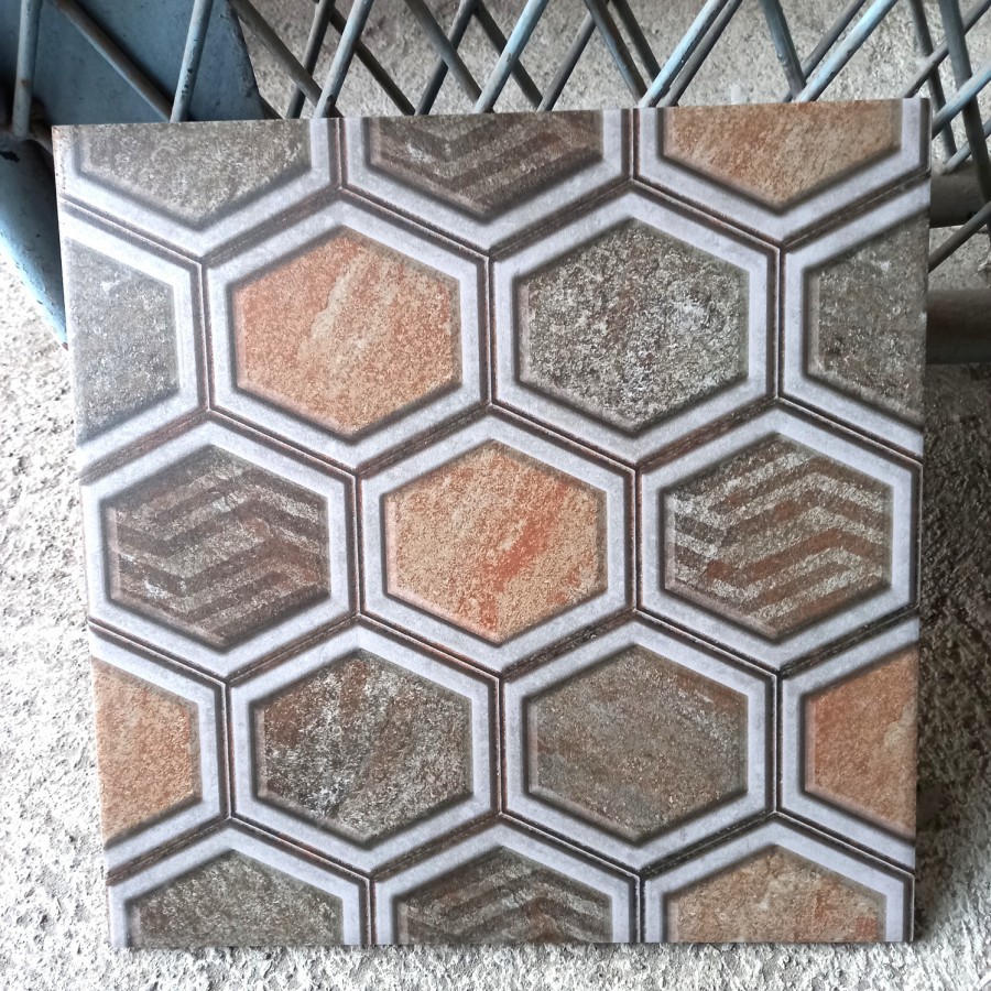 KERAMIK LANTAI KASAR 40X40  COKLAT GEMILANG KW 1