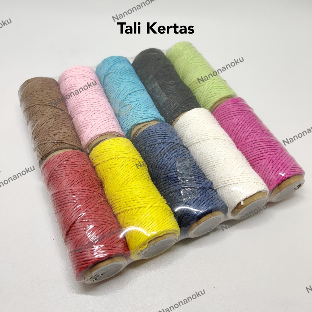 Tali Kertas Warna Craft Souvenir Kerajinan Polos Per Tungkul