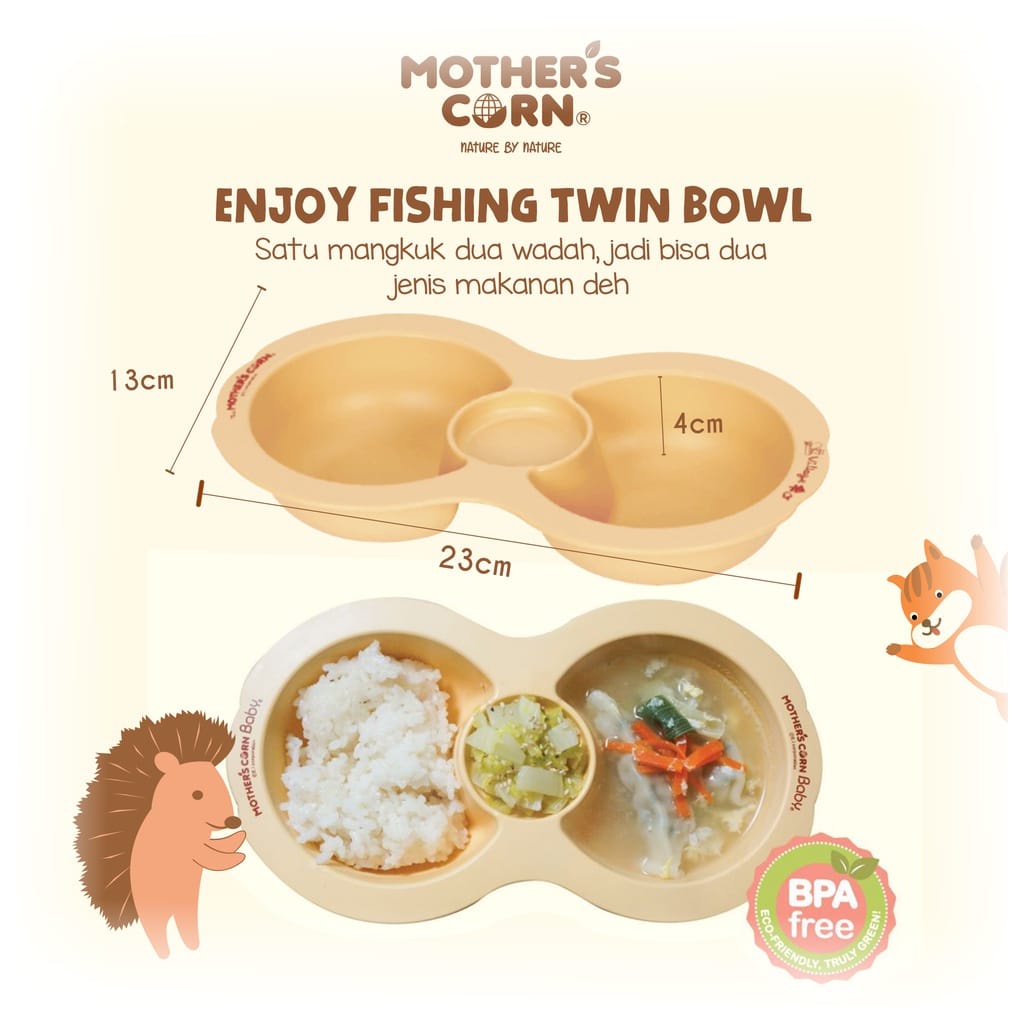 Mother's Corn Enjoy Fishing Twin Bowl - Tempat Makan Bayi