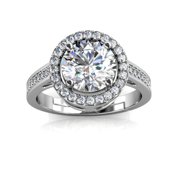 [GRA DIAMOND SERTIFIKAT] Fantaisie Ring - 1 carat cincin berlian Moissanite diamond with 925 silver