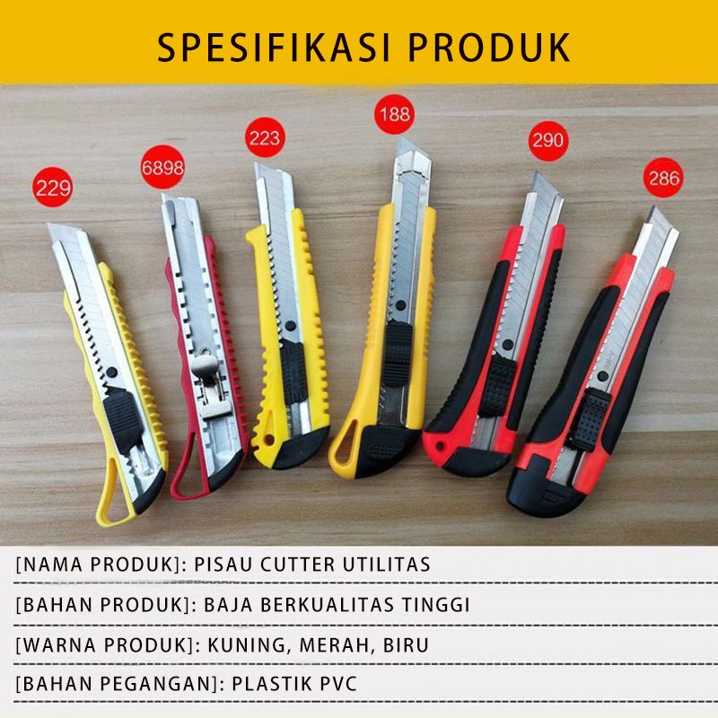 

PISAU CUTTER UTILITAS / PISAU CUTTER WARNA / CUTTER TAJAM TERMURAH