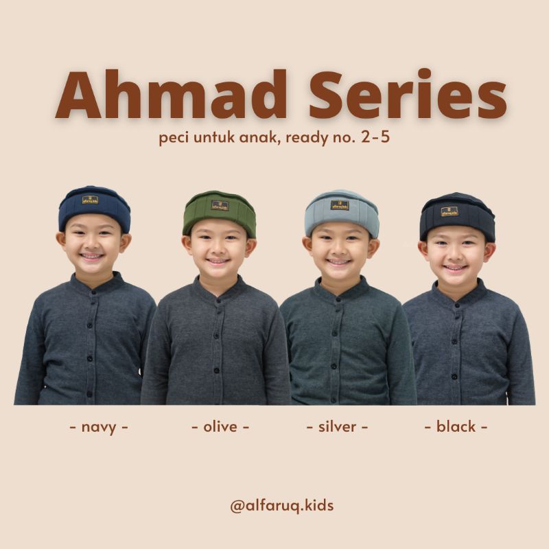 Peci Ahmad Series / Peci Anak / Topi Peci Anak / Peci Anak Kekinian