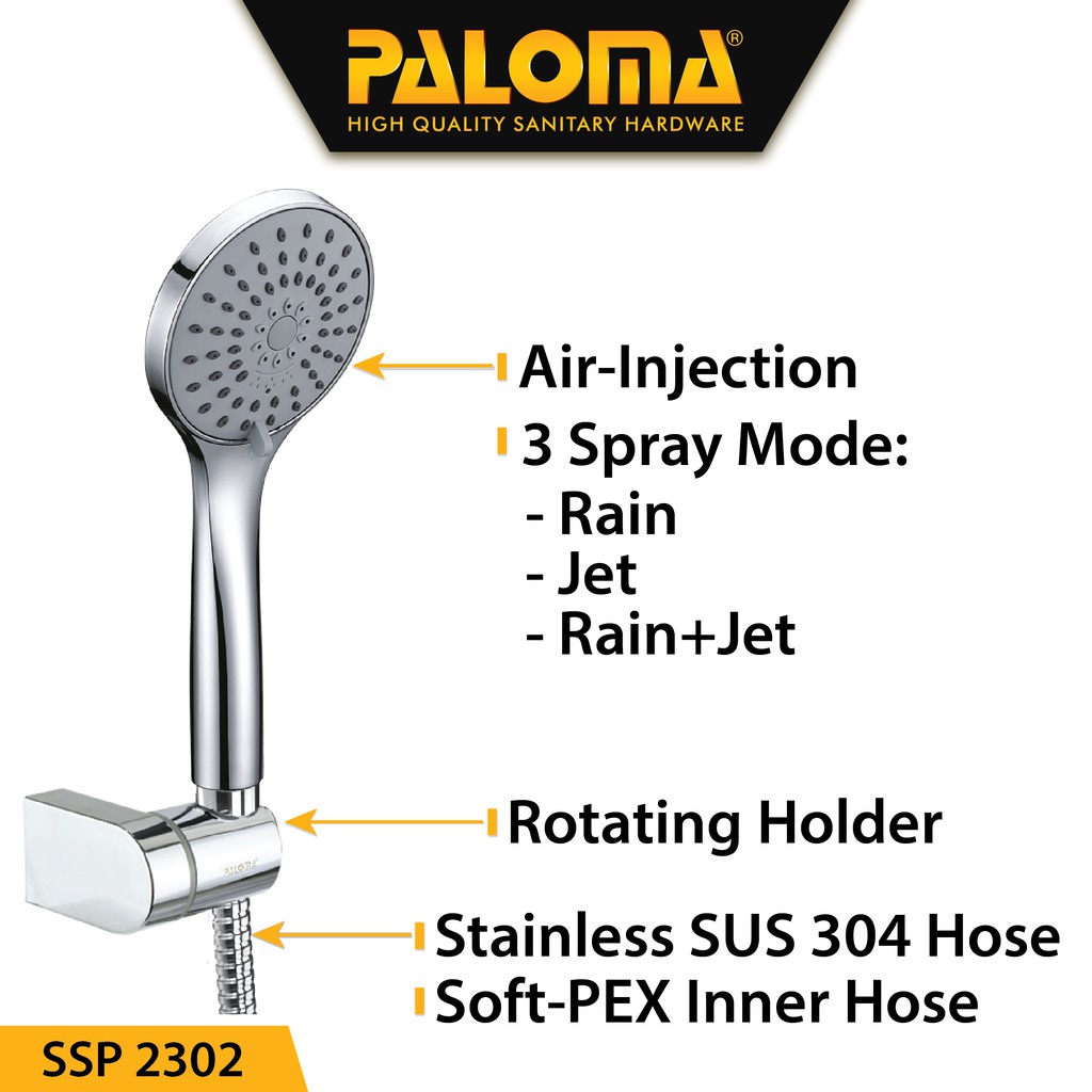 PALOMA SSP 2302 Shower Set Handshower Mandi Hand Shower Kepala Shower Head Air Paket