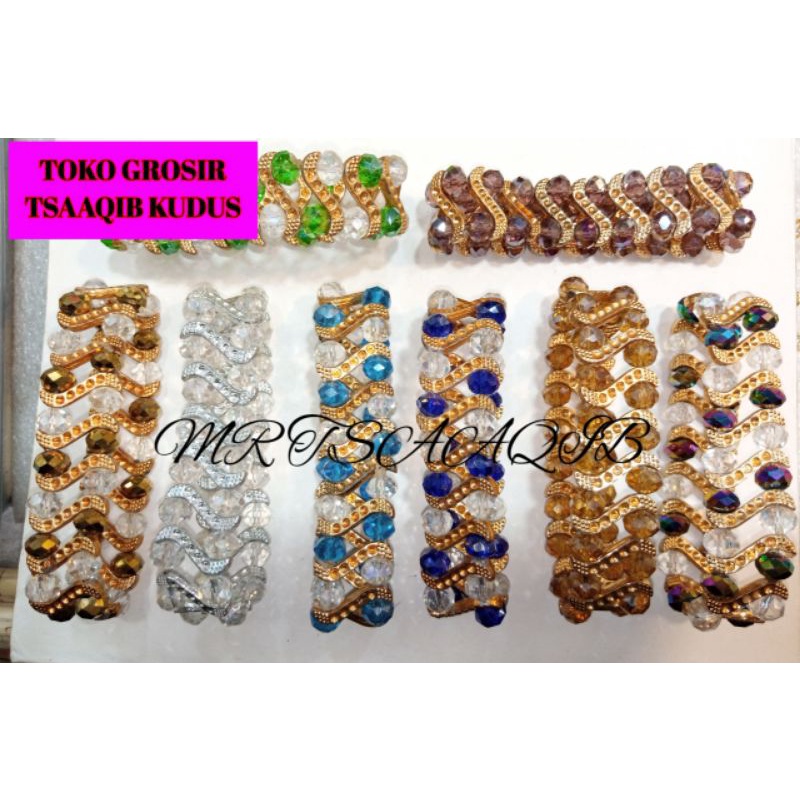 GELANG KRISTAL TALI KARET MELAR