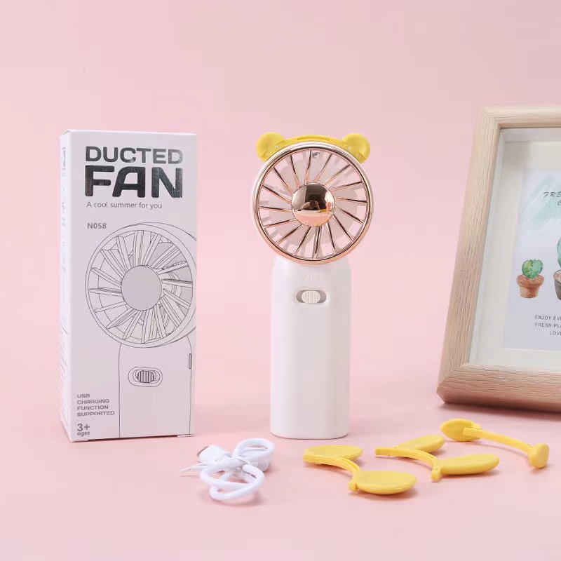 【turbo ducted fan】Kipas Angin mini Tangan Karakter  Mini Fan Kipas PORTABLE design lucu dan elegan bisa pilih warna