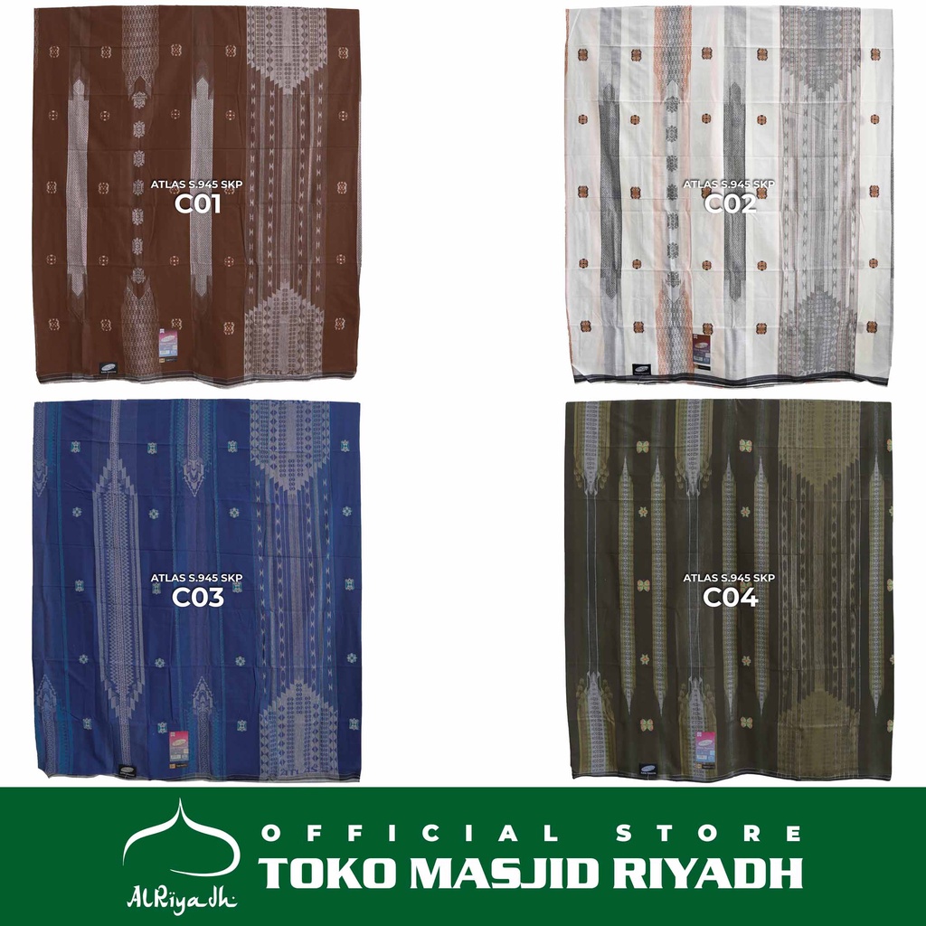 Sarung Atlas Silver Motif Super Premium S 945 SKP Songket Kreasi Persia